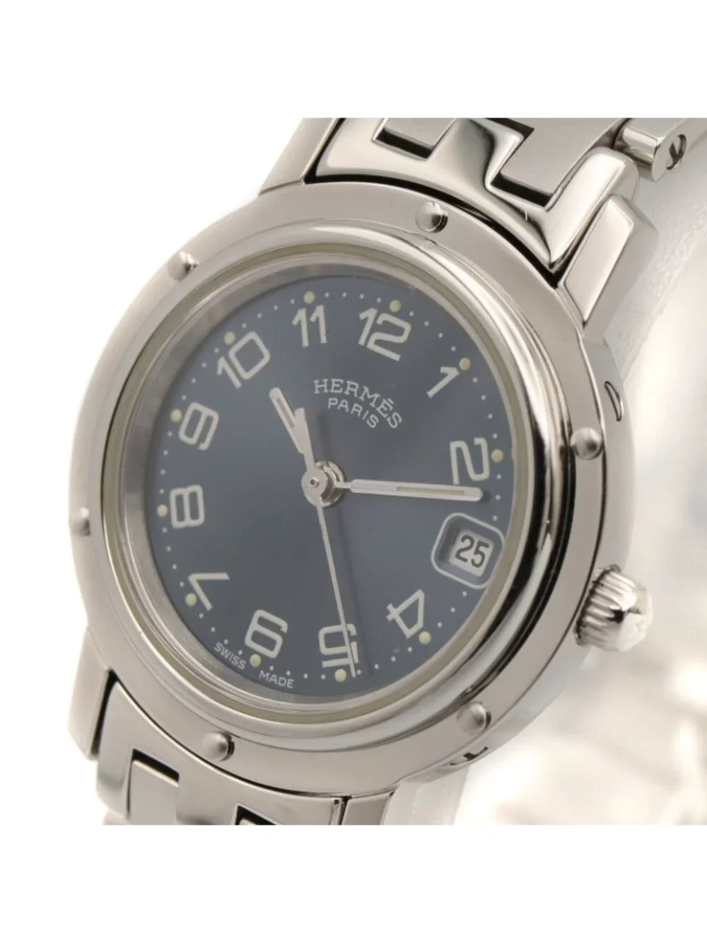 Hermes Watch Clipper Blue Stainless Steel